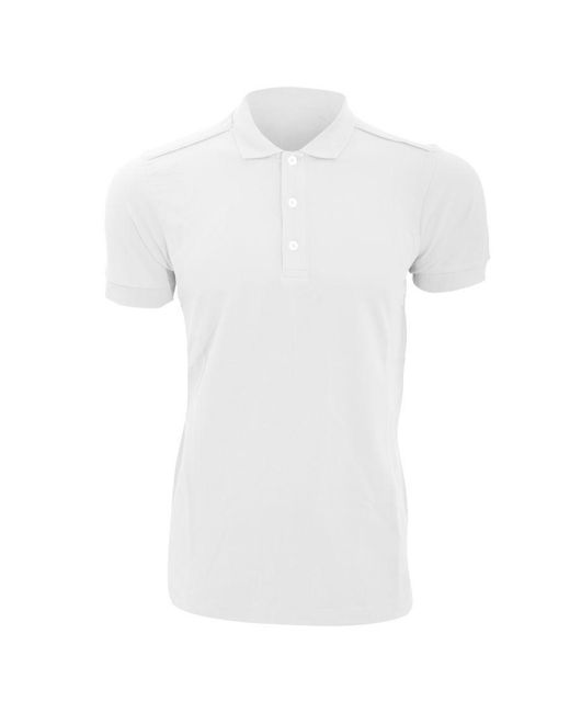 Russell White Stretch Short Sleeve Polo Shirt for men