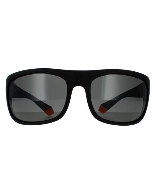Polaroid Black Wrap Polarized Sunglasses for men
