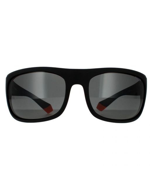 Polaroid Black Wrap Polarized Sunglasses for men