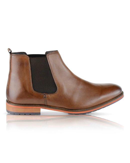 Silver Street London Brown Argyll Chelsea Boots for men