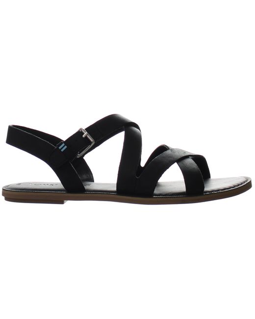 TOMS Black Sicily Sandals Leather