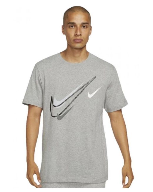 Nike Gray Court Swoosh Logo T Shirt for men