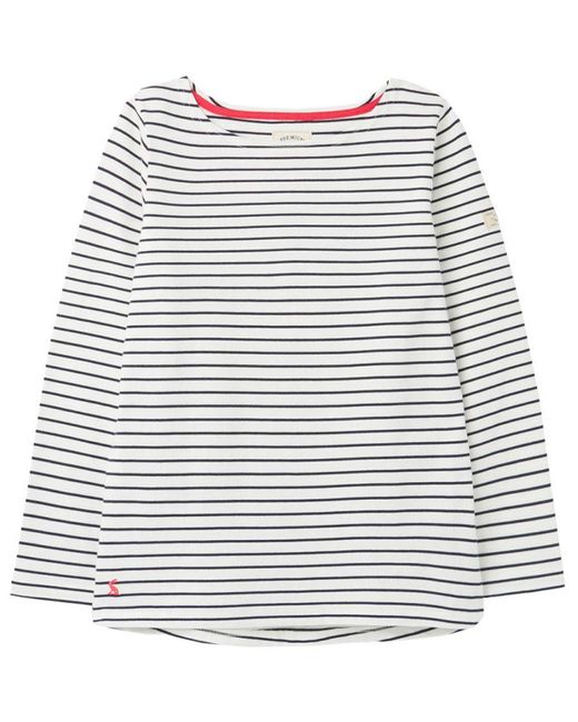 Joules White Harbour Long Sleeve Jersey Top Cotton