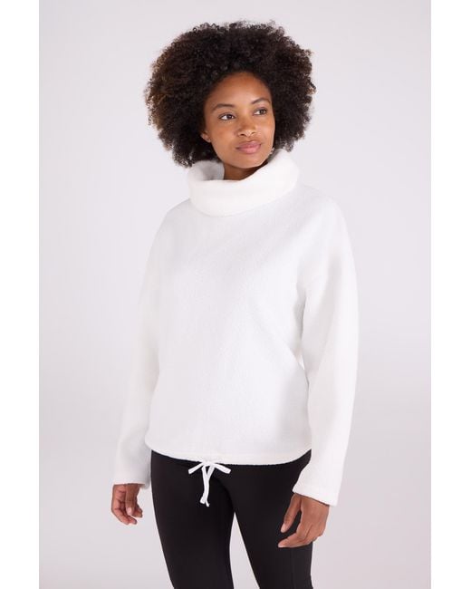 Mountain Warehouse White 'Rydal' Cowl Neck Fleece Sweater Casual Winter Coat