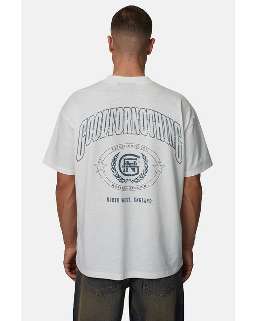 Good For Nothing White Relaxed Graphic Tee for men