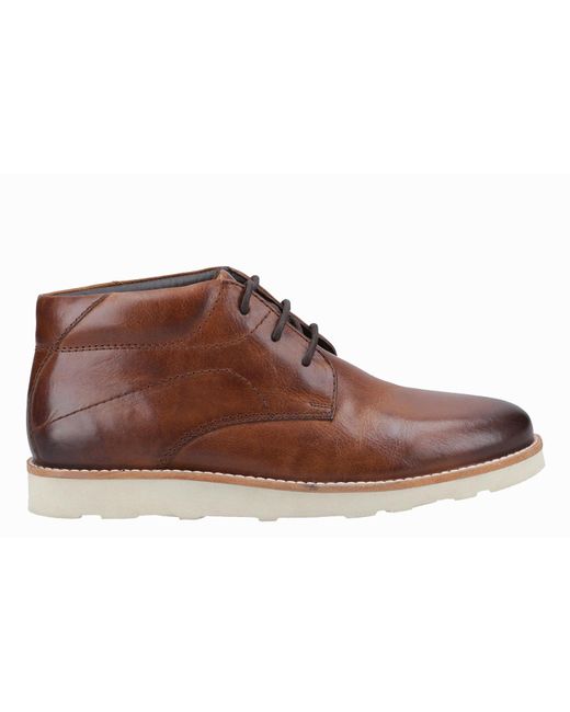 Hush Puppies Brown Kennedy Leather Memory Foam Boots for men