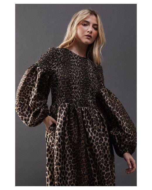 Warehouse Black Textured Organza Shirred Midaxi Dress