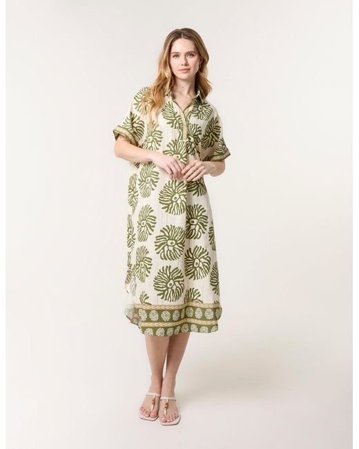 Blue Vanilla Natural Collar Midi Tunic
