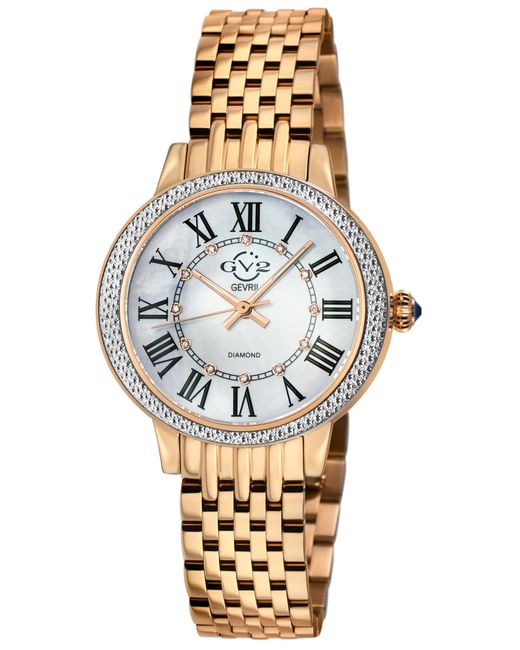 Gv2 Metallic Astor Iii Mop Dial Swiss Quartz Stainless Steel Diamond Watch