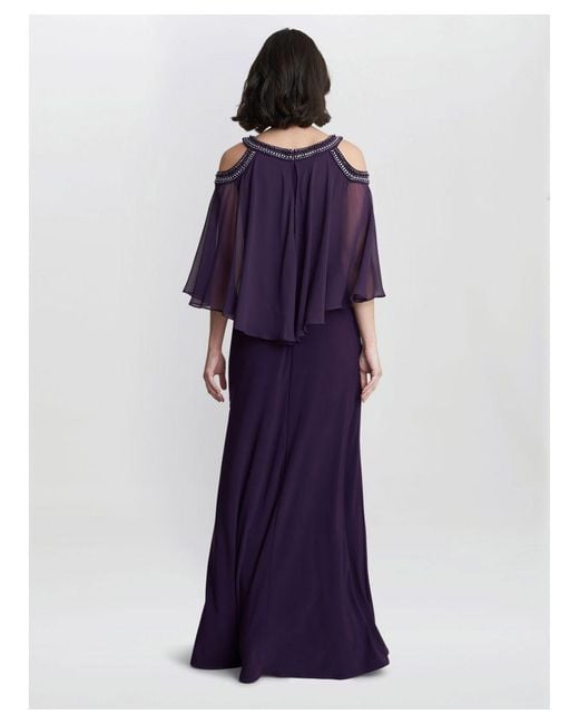 Gina Bacconi Audrey Cold Shoulder Popover Dress in Purple Lyst UK