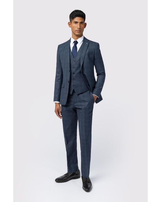 Ted Baker Blue Slim Fit Check Suit Jacket for men