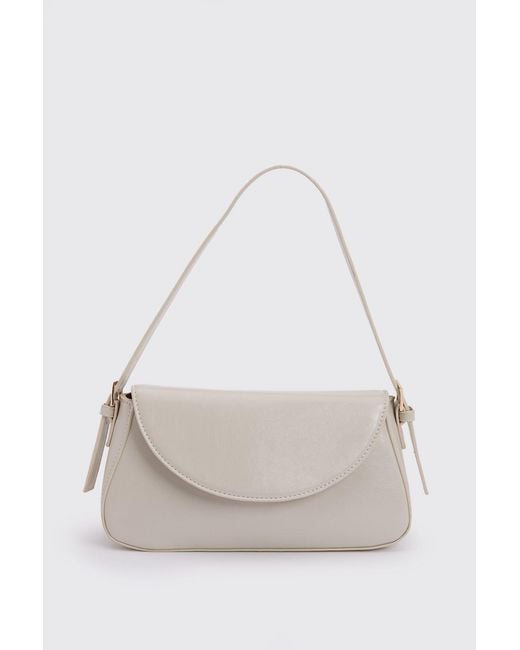 Boohoo Black Fold Over Structured Shoulder Bag