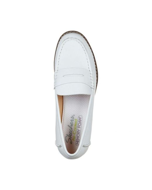 Skechers White Lala Book Club Slip On Shoes