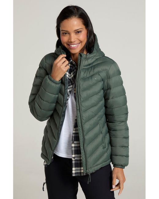 Mountain Warehouse Green 'Seasons' Padded Jacket Water Resistant Insulated Winter Coat Polyamide