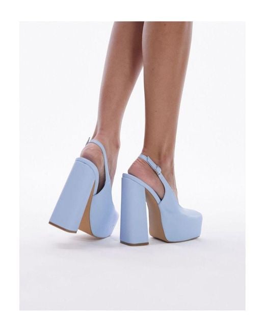 TOPSHOP Blue Delilah Platform High Heeled Shoes