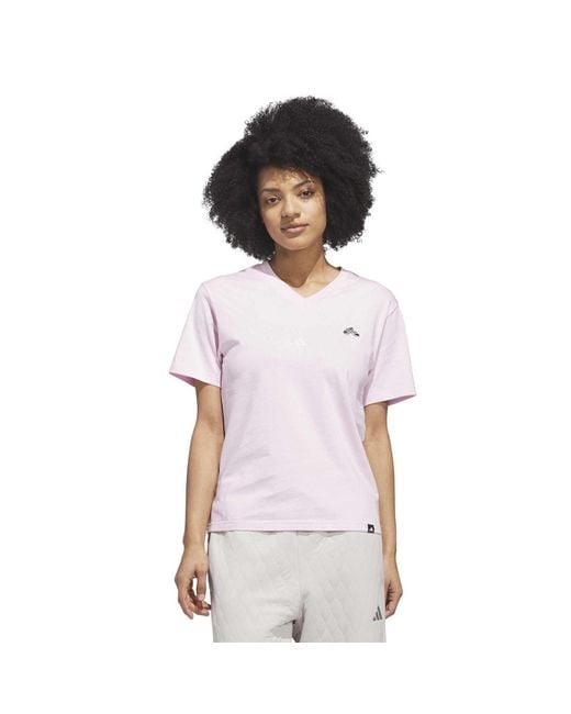 Adidas Pink Slide V Neck T-Shirt for men