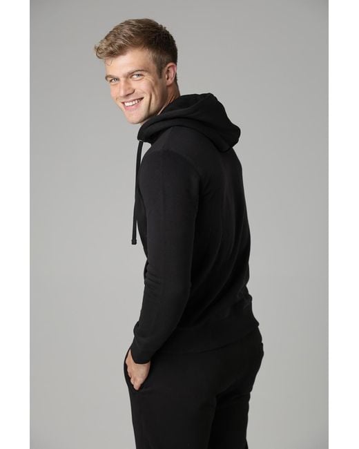 French Connection Black Cotton Blend Hoody for men