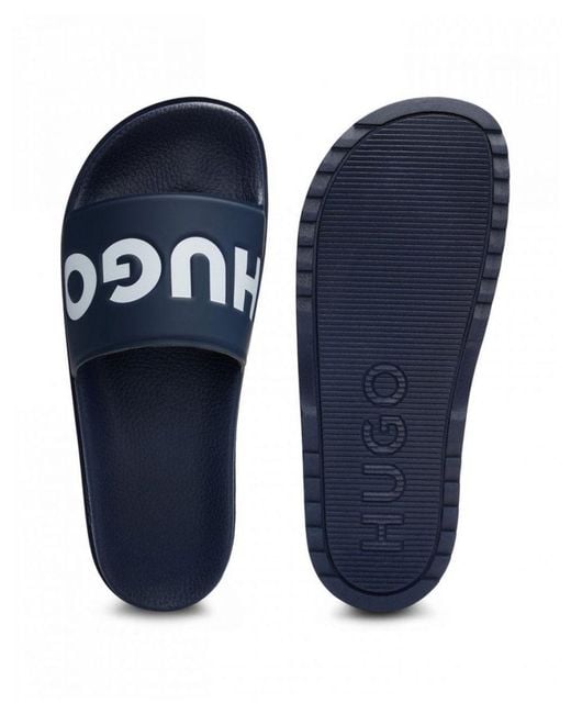 HUGO Blue Match Slides With Logo Strap Nos for men