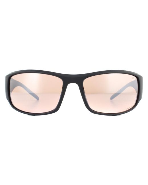 Bolle Brown Wrap Matte Metal Phantom Gun Cat Sunglasses for men
