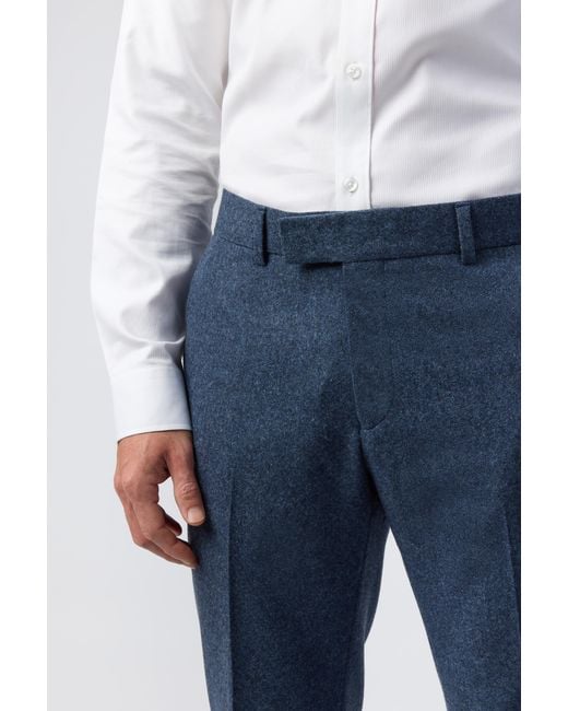 Alexandre Silver Label Blue Tailored Fit Donegal Trouser for men