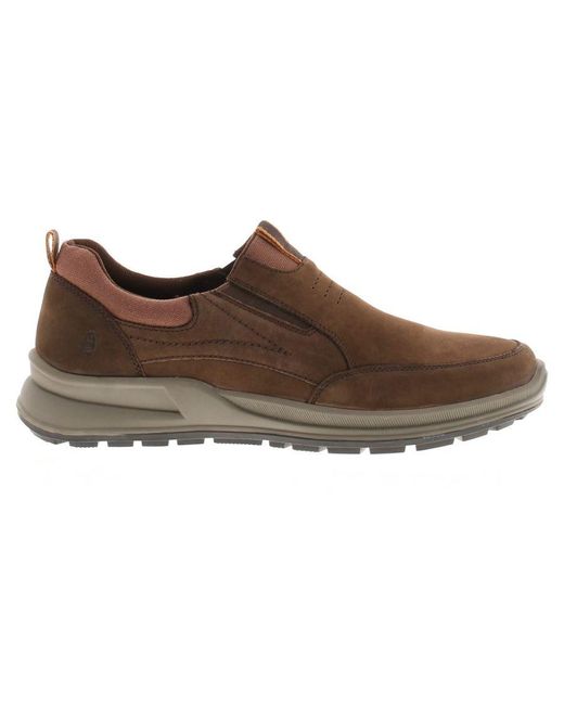 Hush Puppies Brown Shoes Casual Arthur Slip Leather for men