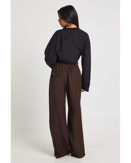 Boohoo Blue Woven Pocket Detail Wide Leg Trouser