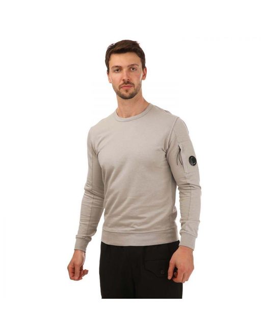C P Company Collectie Light Fleece Sweatshirt In Grijs in het Gray voor heren