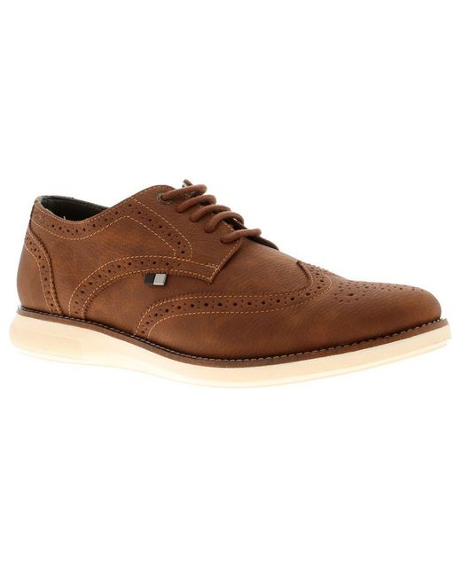 Frank Wright Brown Shoes Smart Koppell Lace Up Tan for men