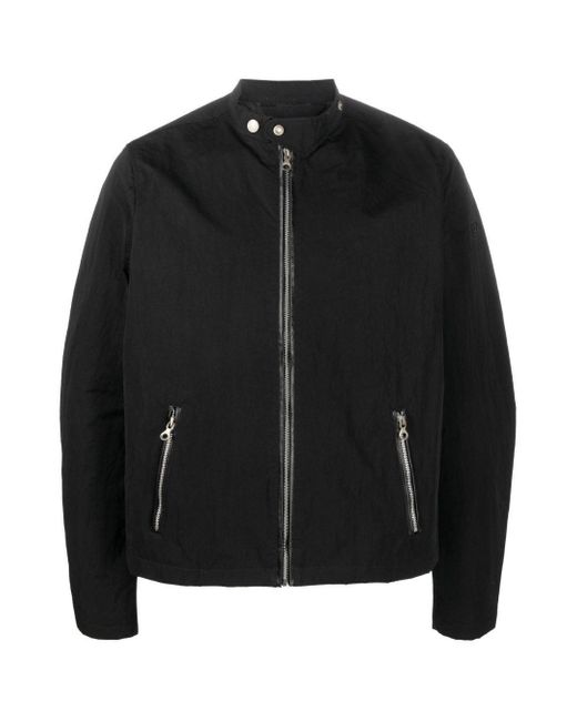 DIESEL Black Plain Thin Jacket Polyamide for men