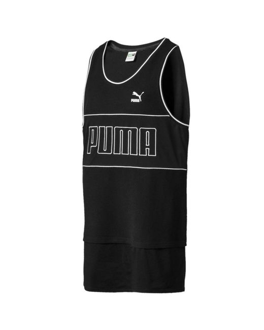PUMA Black Xtreme Tank Long Sleeveless Gym Training Vest 573545 01 Textile for men