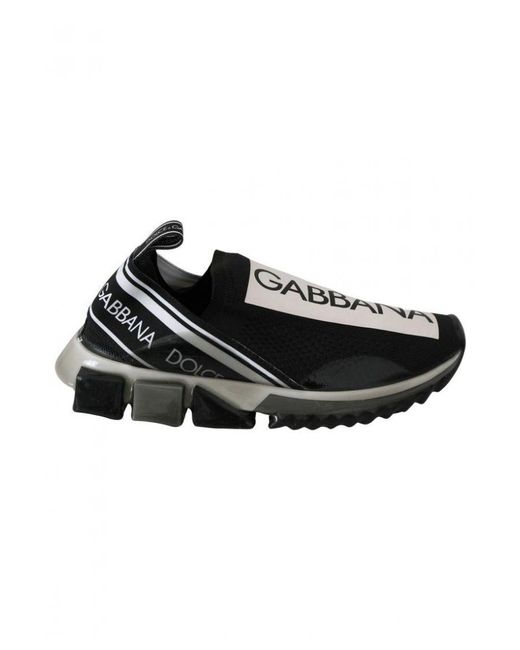 Dolce & Gabbana Black Sorrento Sport Stretch Sneakers Elastane for men