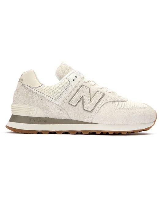 New Balance White 574 Trainers