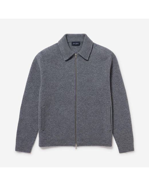 Oliver Sweeney Gray Boiled Merino Wool Jacket for men