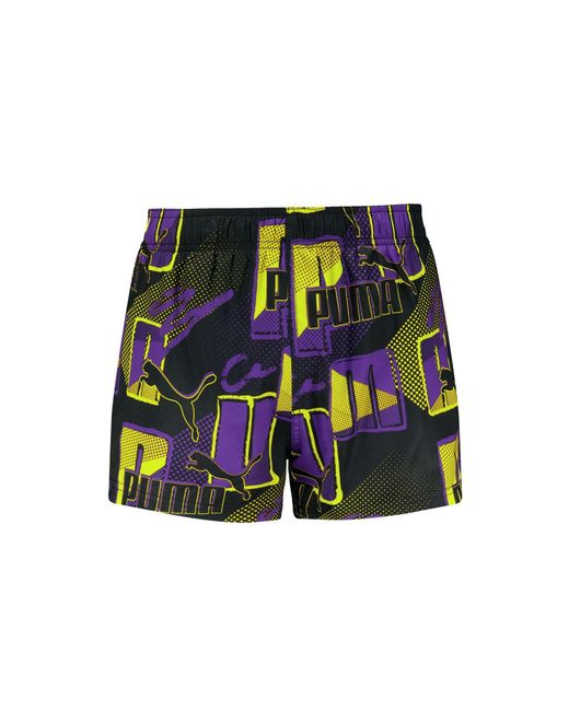 PUMA Green Print Logo Swim Shorts for men