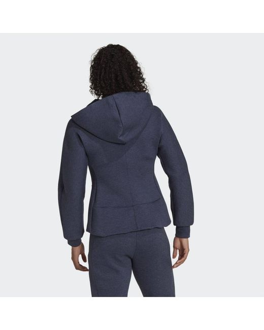 Adidas Blue Mission Victory Slim Fit Full-Zip Hoodie
