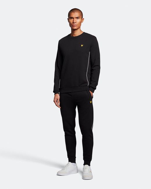 Lyle & Scott Black Sports Sweatpant With Contrast Piping for men