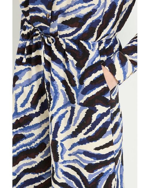 Wallis Blue Abstract Print Wide Leg Trouser Co-Ord