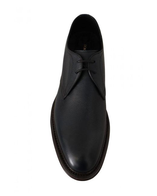 Dolce & Gabbana Black Leather Derby Formal Shoes for men