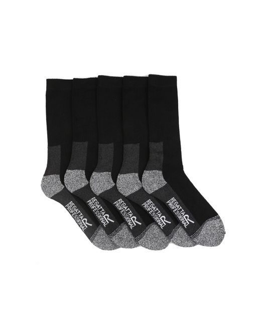 Regatta Black Boot Socks (Pack Of 5) () for men