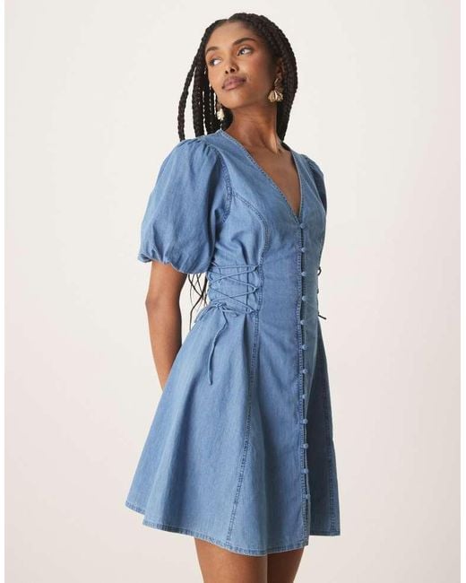 Nobody's Child Blue Magnolia Denim Mini Dress