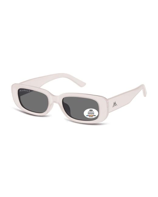 Montana Gray Rectangle Transparent Smoke Polarized Mp65