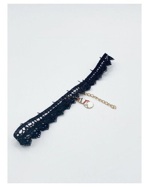 SVNX Blue Corded Lace Scallop Effect Choker With Snowman Pendant