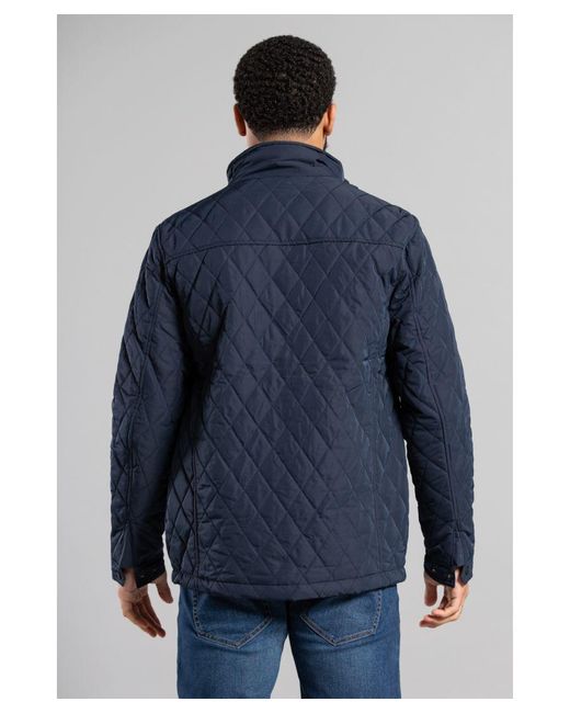 Kensington Eastside Blue Dark Padded Funnel Neck Jacket for men
