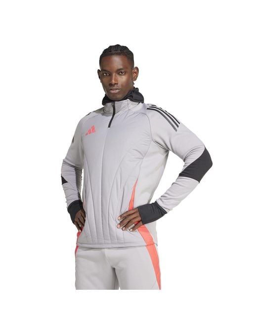 Adidas Blue Tiro Regular Fit Raglan Sleeve Zip Neck Athletic Top for men