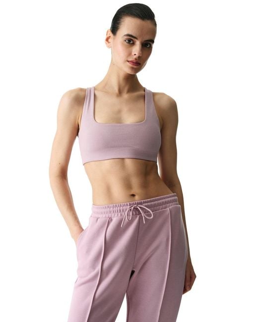 Penti Purple Ribbed Cotton Modal Sports Bra