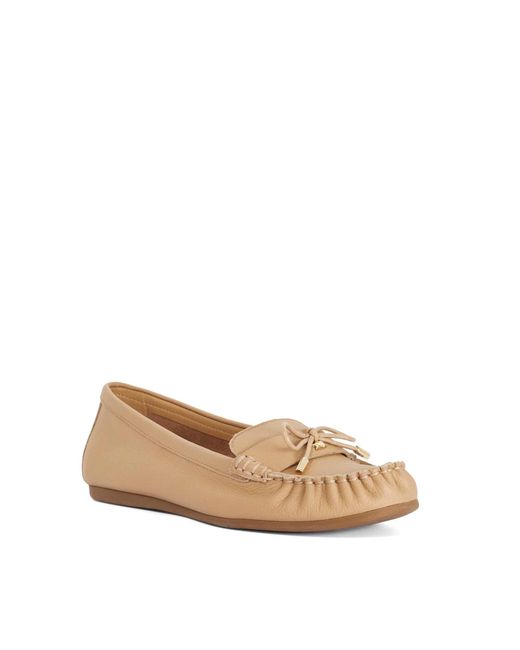 Dune Natural Grier Leather Loafers