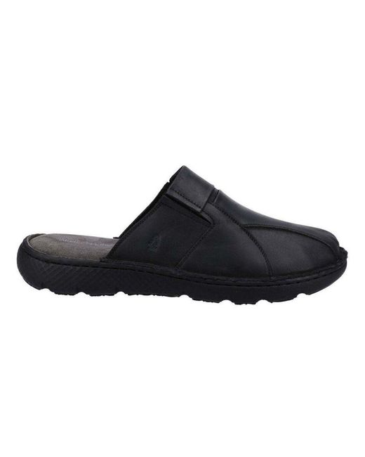 Hush Puppies Black Carson Leather Mules for men