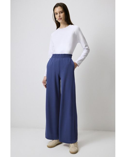 Touché Privé Blue Strickhose Mit Gerade Passform Und Elastischem Bund