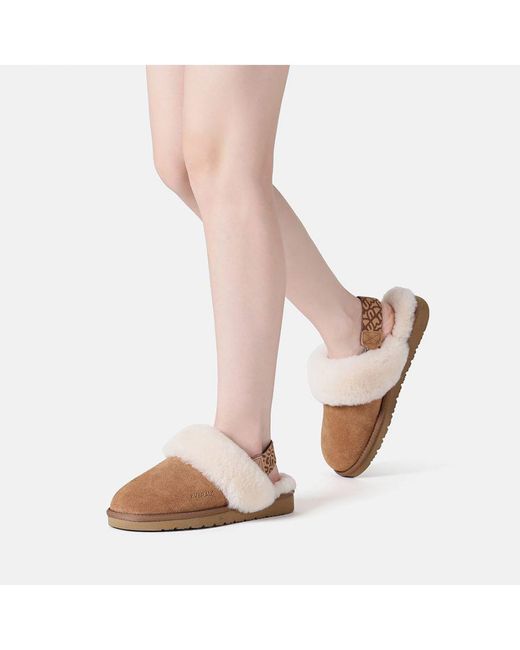 EVER AU Brown Pelican Removable Strap Slingback Slippers