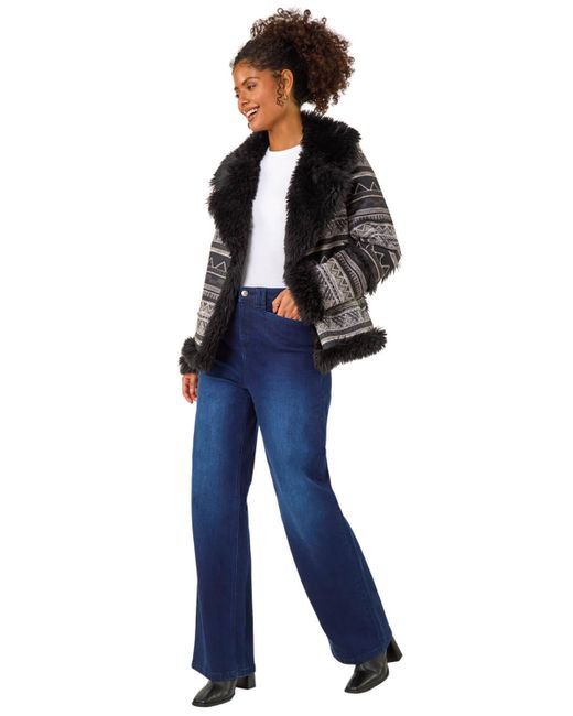 D.u.s.k Blue Faux Fur Jaquard Aviator